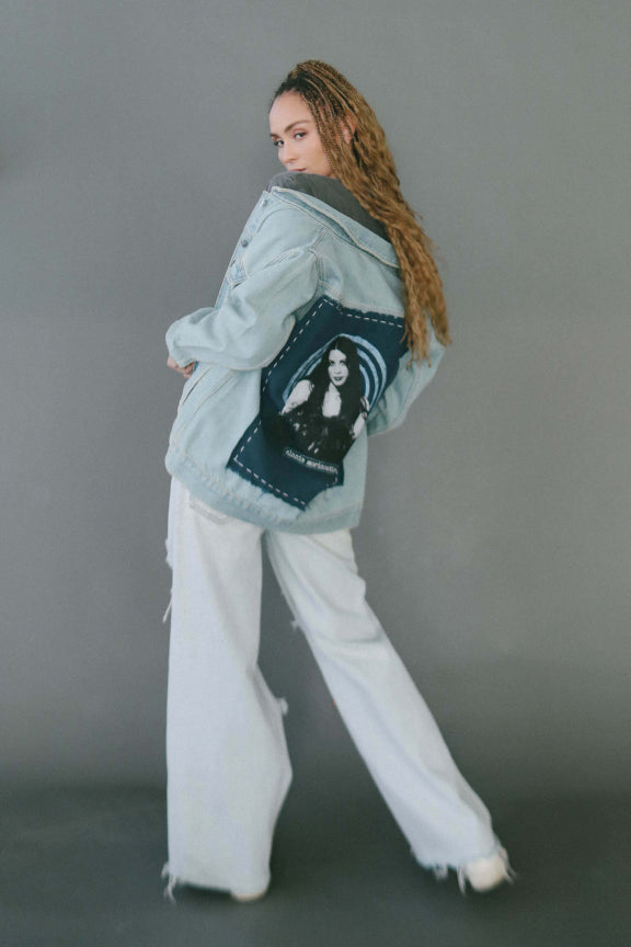 Alanis Morrissette Hand Stitched Denim Jacket by People of Leisure-3