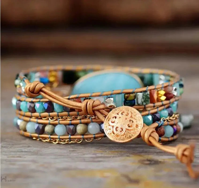 Amazonite Statement Wrap Bracelet-2