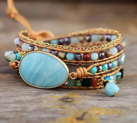 Amazonite Statement Wrap Bracelet-0