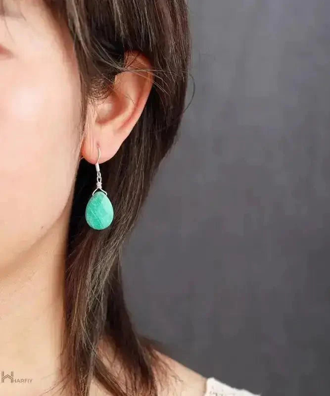 Amazonite Teardrop Earrings-3