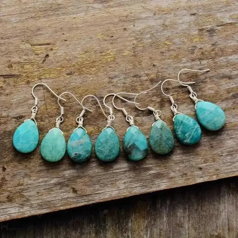 Amazonite Teardrop Earrings-2