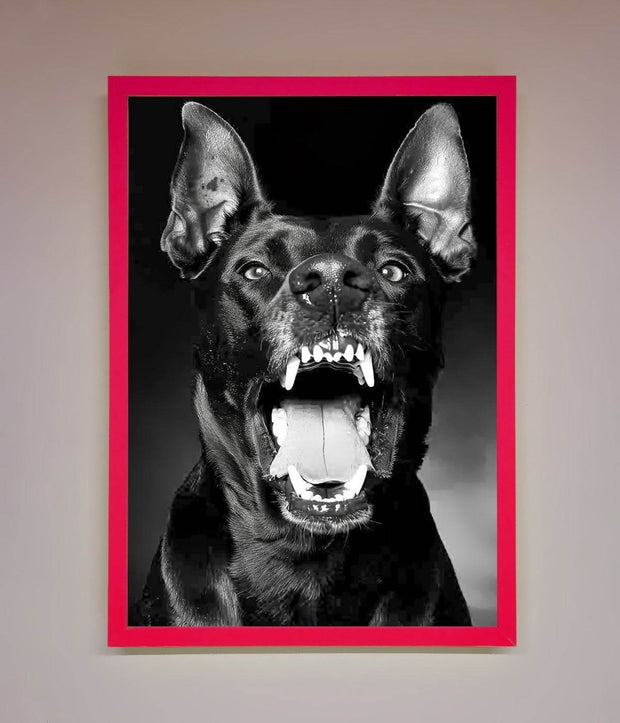Angry Doberman Dog Framed Wall Art-13