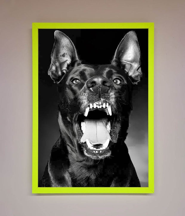 Angry Doberman Dog Framed Wall Art-12