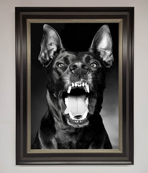 Angry Doberman Dog Framed Wall Art-7