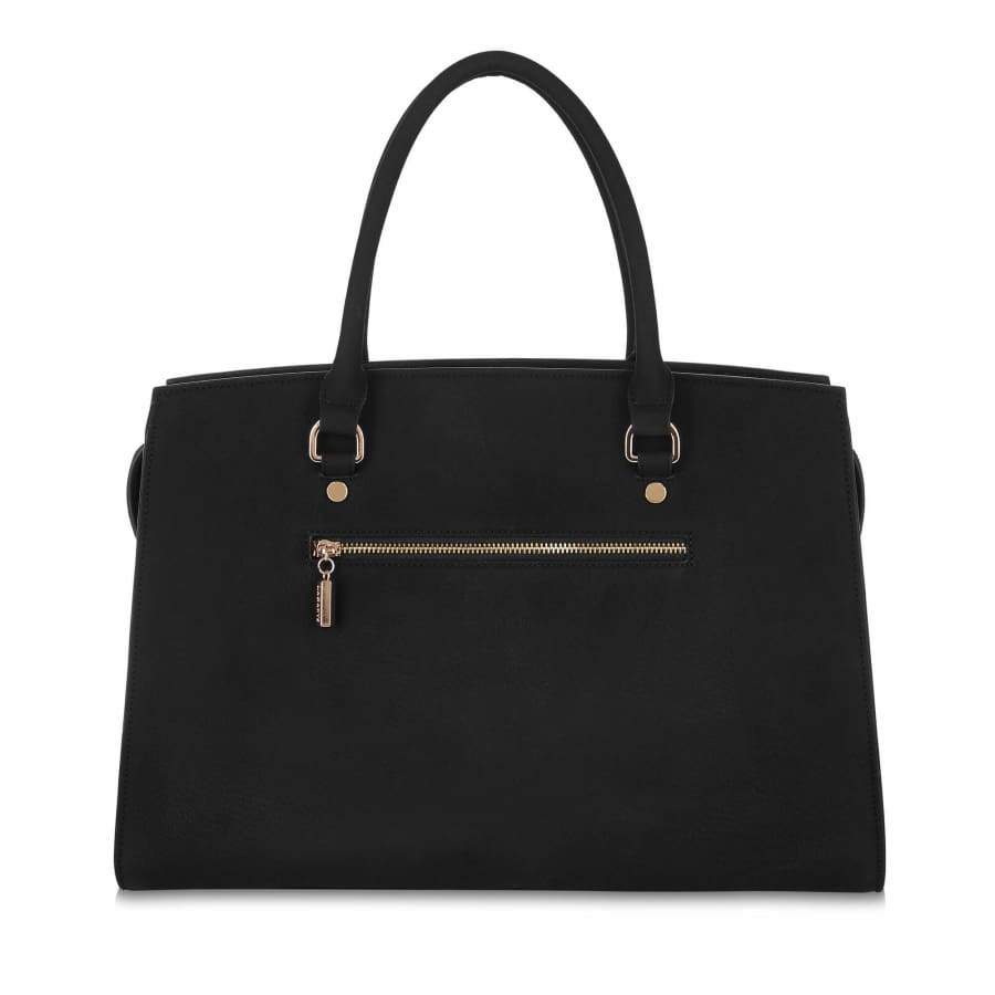 Aricia Black Vegan Laptop Bag-4