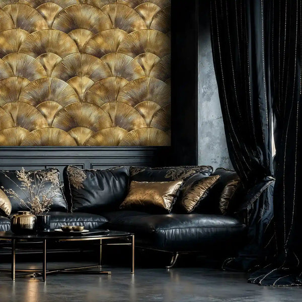 Gold Art Deco Wallpaper-0