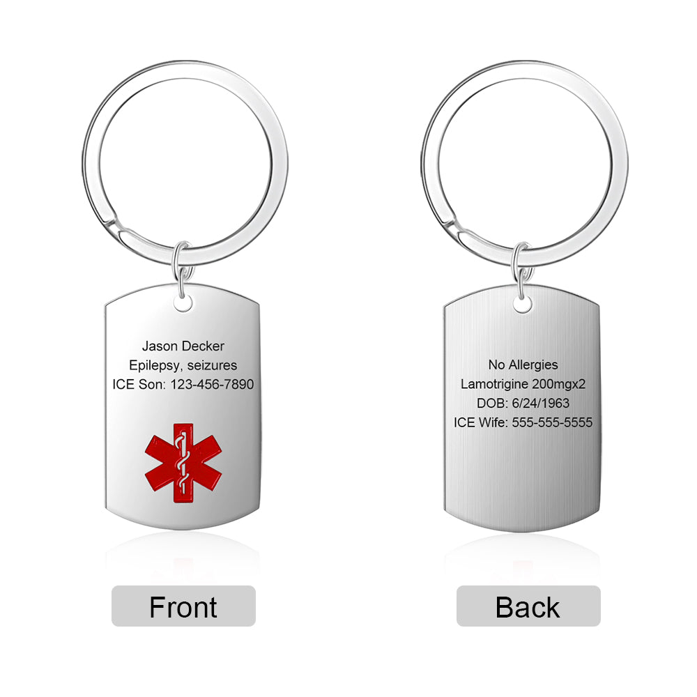 Engraving Stainless Steel Medical Keychain-0