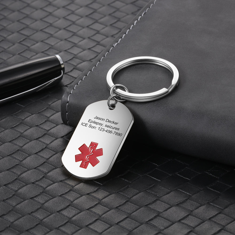 Engraving Stainless Steel Medical Keychain-5