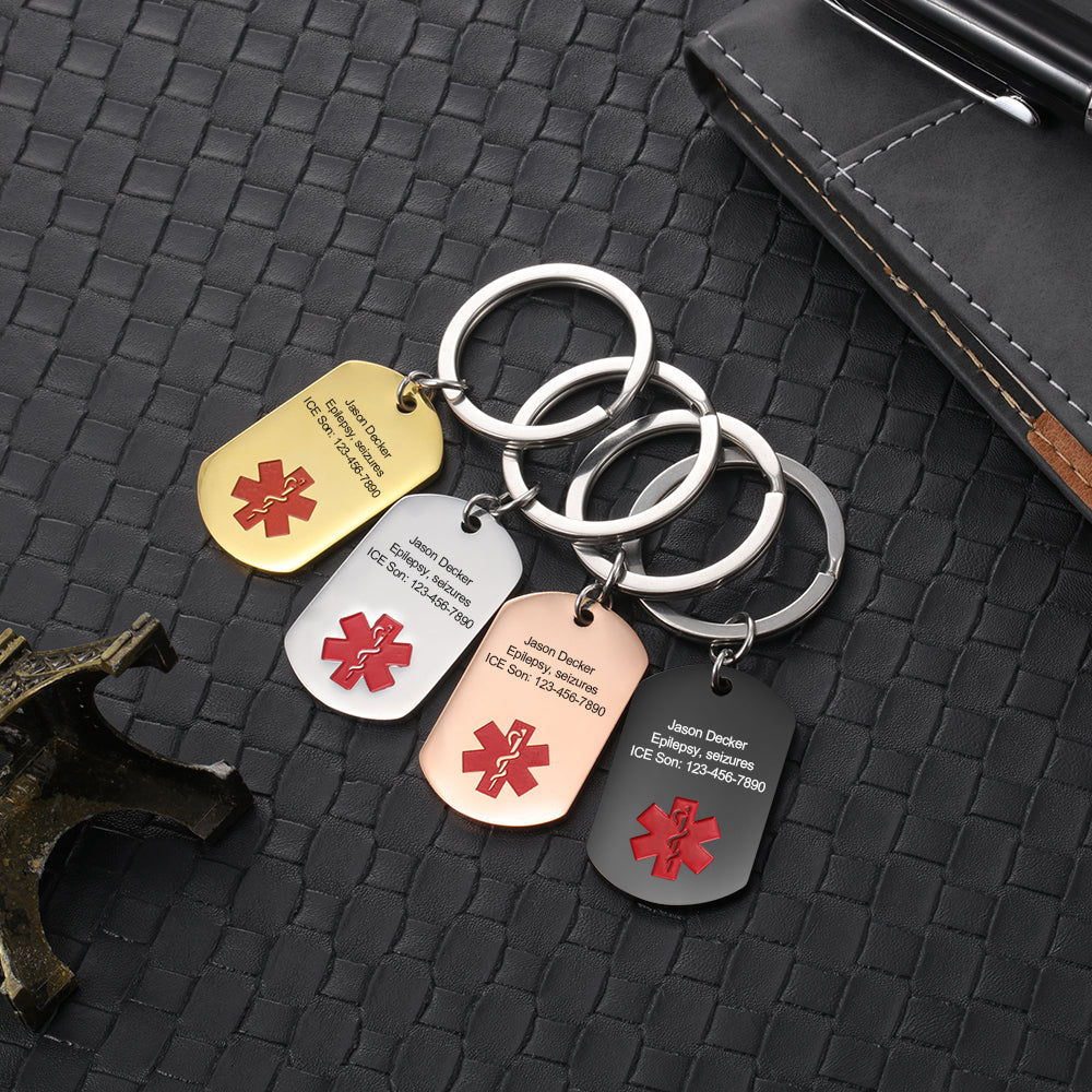 Engraving Stainless Steel Medical Keychain-3