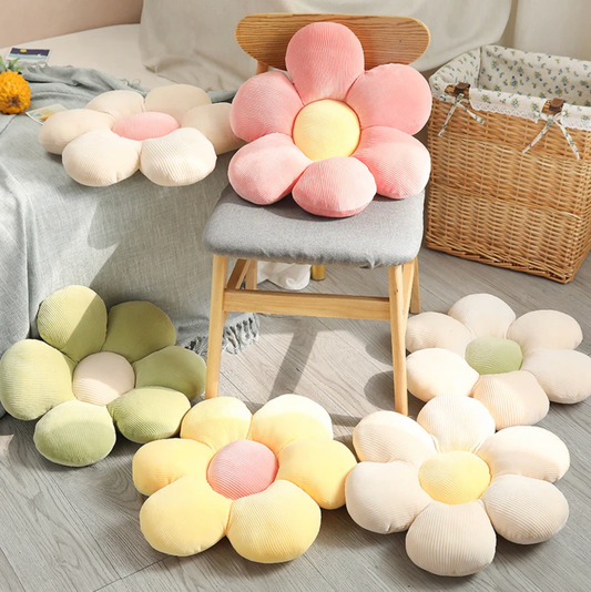 Colorful Flower Plush Pillow Cushion-0