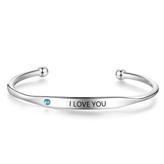 Engraved Name Stainless Steel Bracelet-0