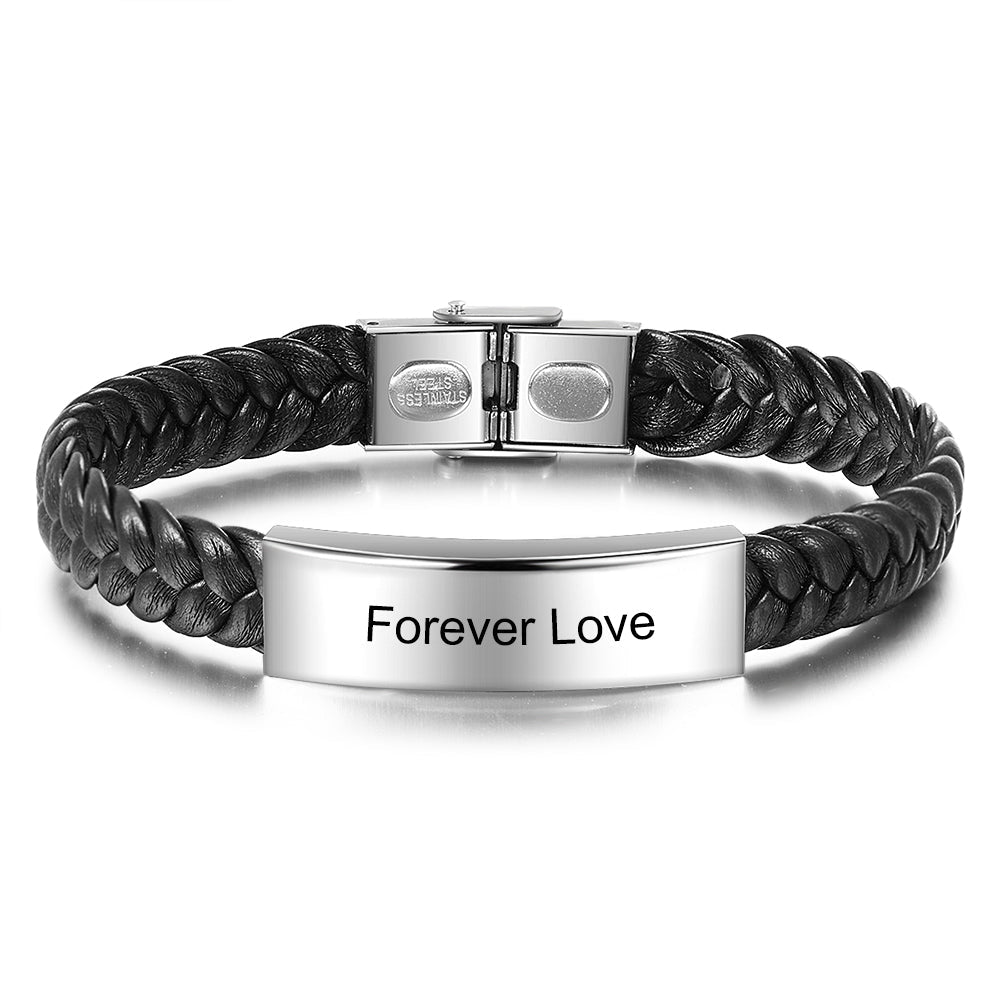 Engraved Stainless Steel Bracelet-0