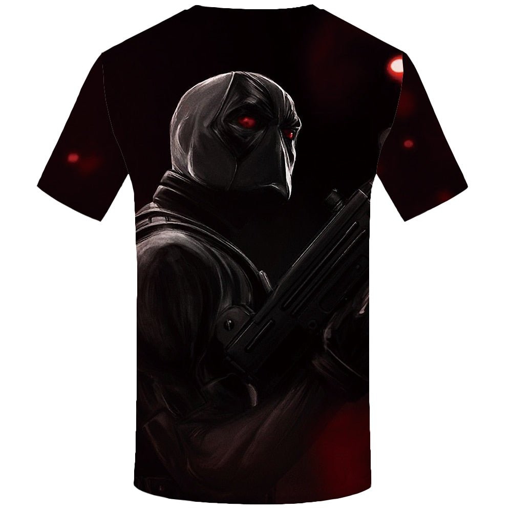 Badass Deadpool T shirt Men Blood T-shirts 3d Red Shirt Print War Anime Clothes Gothic Tshirt Printed-2