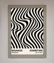 Bauhaus Wavy Black Lines Framed Poster-2