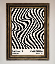 Bauhaus Wavy Black Lines Framed Poster-6