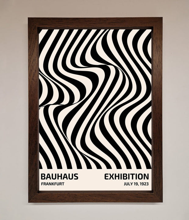 Bauhaus Wavy Black Lines Framed Poster-4