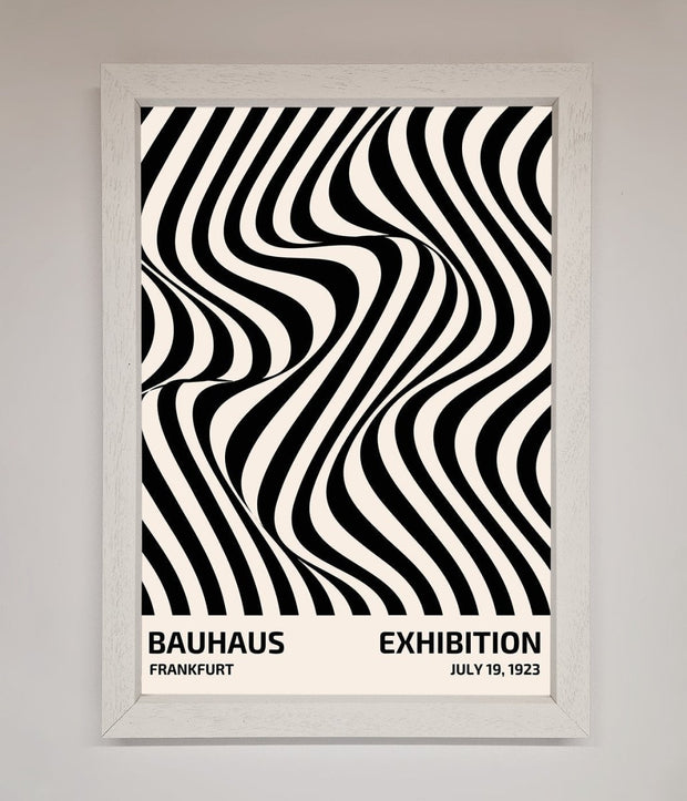 Bauhaus Wavy Black Lines Framed Poster-1
