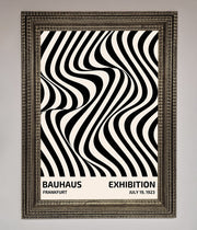 Bauhaus Wavy Black Lines Framed Poster-5