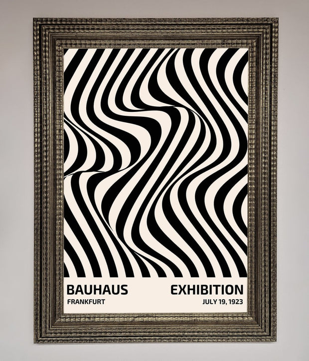 Bauhaus Wavy Black Lines Framed Poster-5