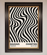 Bauhaus Wavy Black Lines Framed Poster-12