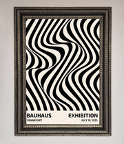 Bauhaus Wavy Black Lines Framed Poster-8