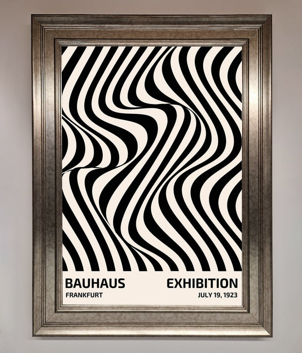 Bauhaus Wavy Black Lines Framed Poster-9