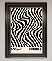 Bauhaus Wavy Black Lines Framed Poster-11