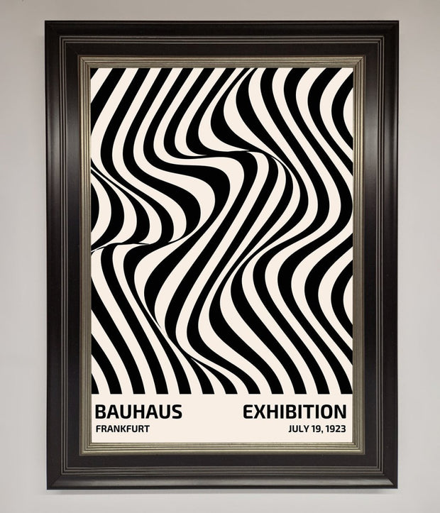 Bauhaus Wavy Black Lines Framed Poster-11