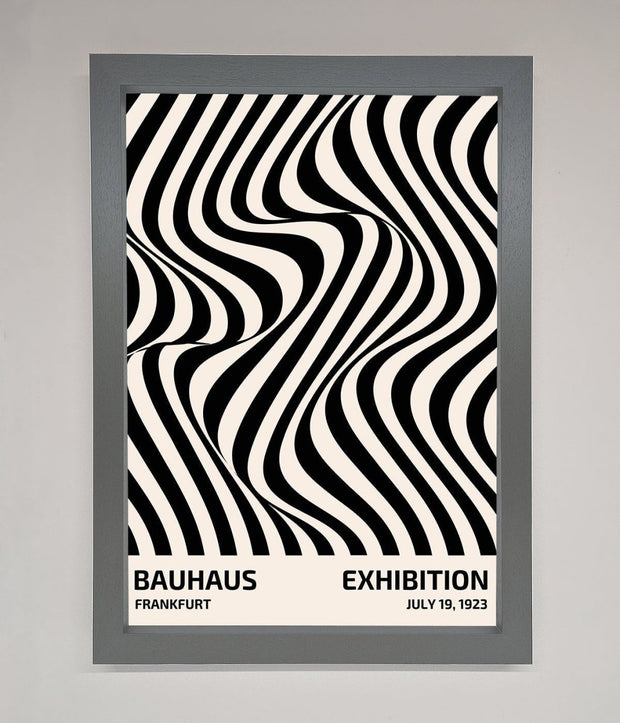 Bauhaus Wavy Black Lines Framed Poster-3