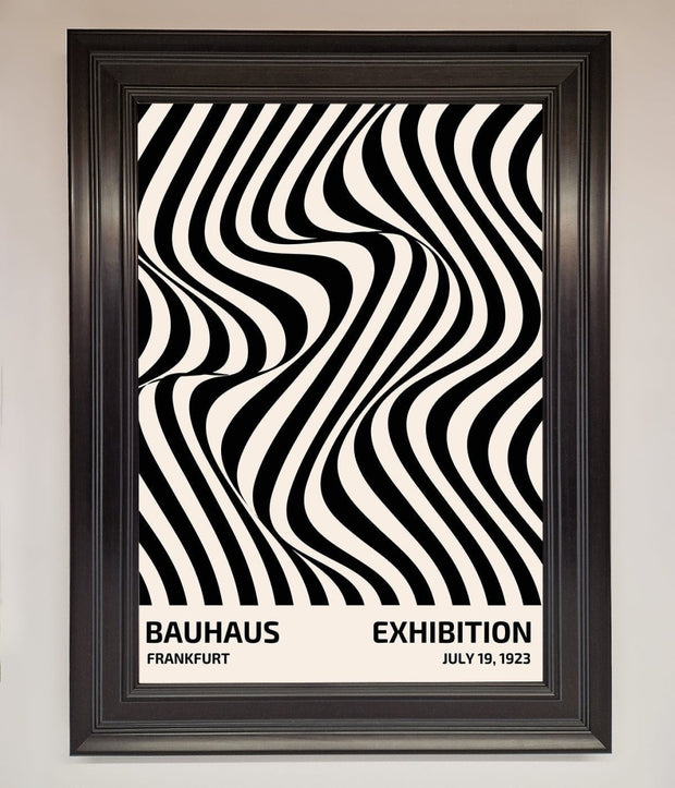 Bauhaus Wavy Black Lines Framed Poster-10