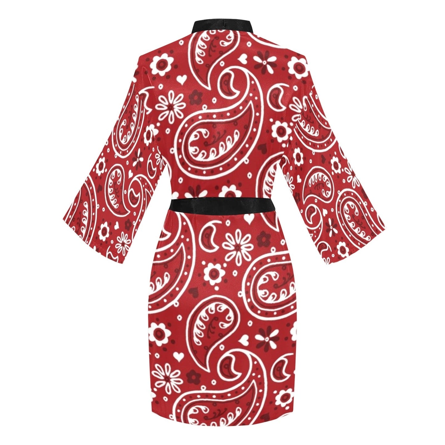 Red Bandana Women's Lounge Kimono Robe by Baha Ranch Western Wear-3