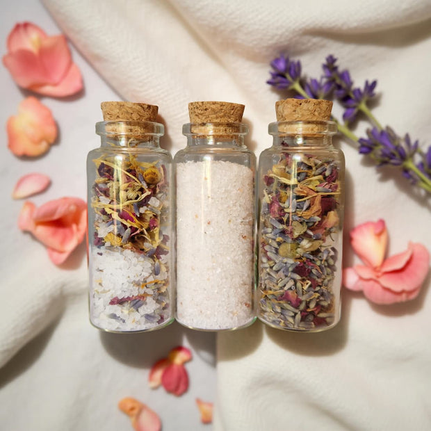 Mini Spa Gift Trio – Botanical Facial Steam, Bath Tea & Salt Vials-0