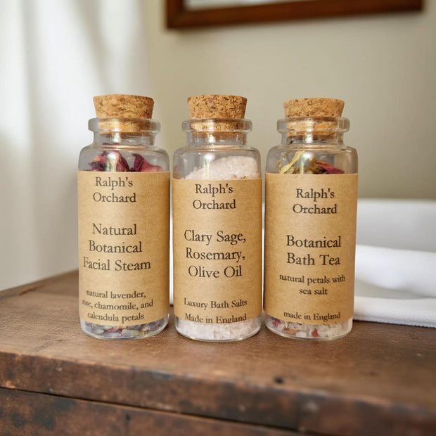 Mini Spa Gift Trio – Botanical Facial Steam, Bath Tea & Salt Vials-2