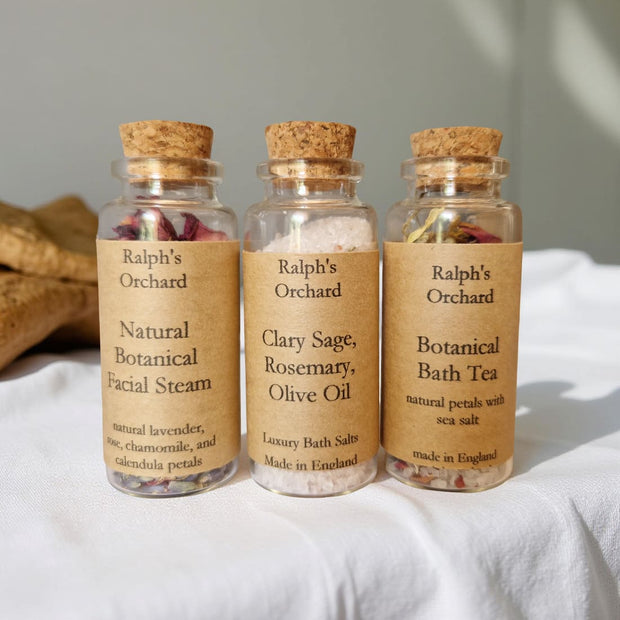 Mini Spa Gift Trio – Botanical Facial Steam, Bath Tea & Salt Vials-1