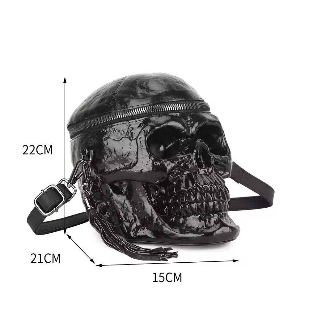 3D Bags Black Skull Cross Body Shoulder Bag Mini Handle Handbags-3