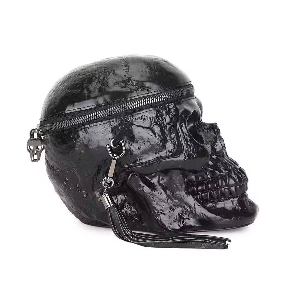 3D Bags Black Skull Cross Body Shoulder Bag Mini Handle Handbags-1