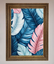 Blue And Pink Feathers Abstract Framed Print-15