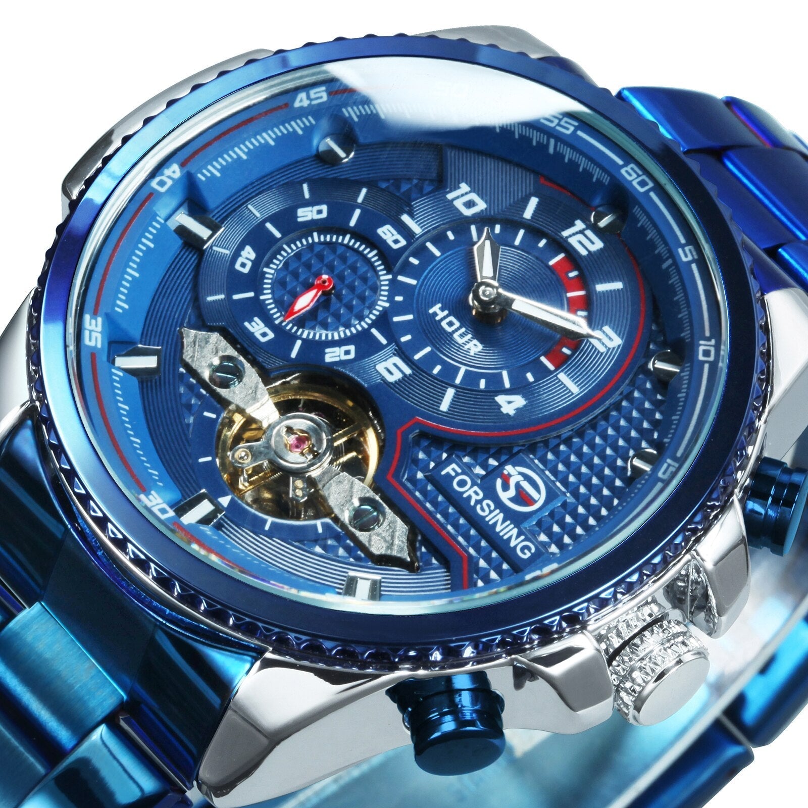 Blue Tourbillon Watch for Men -0