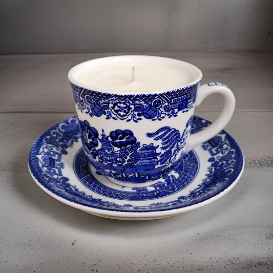 Blue Willow mini teacup candle-0