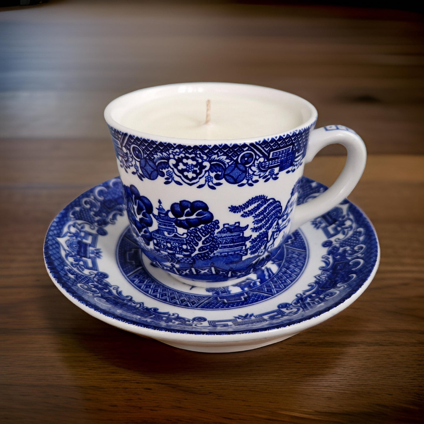 Blue Willow mini teacup candle-1