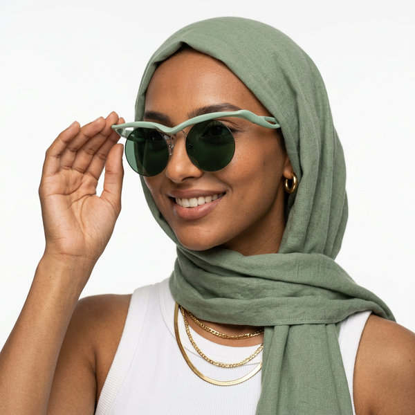 Audacious Rimless Round Sunglasses-0