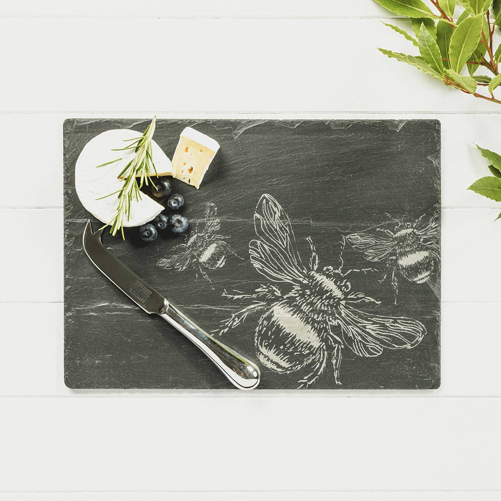 Bee Slate Cheese Board & Knife Gift Set-1