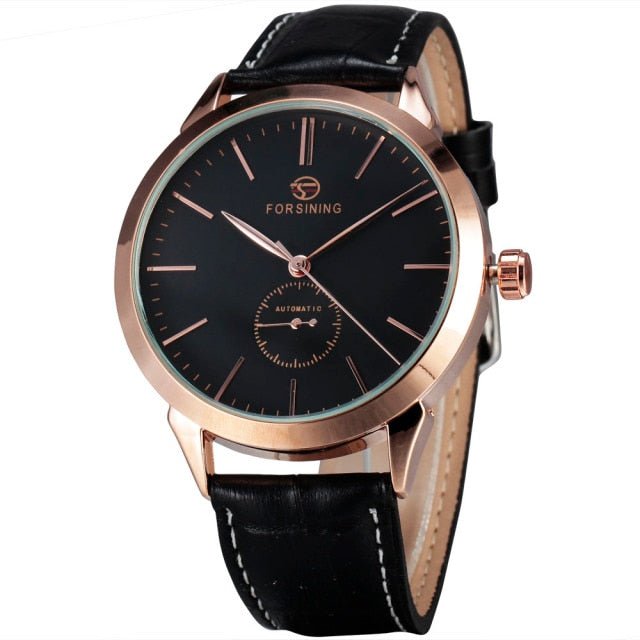 Casual Watch Men Automatic Minimalist Mechanical Wrist Watches For Men Classic Genuine Leather Strap-3