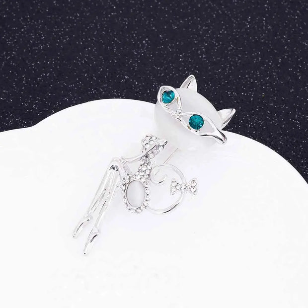 cat opal brooch - Memoriex 
