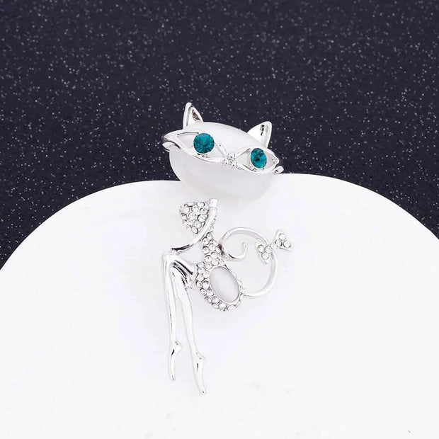 cat opal brooch - Memoriex 