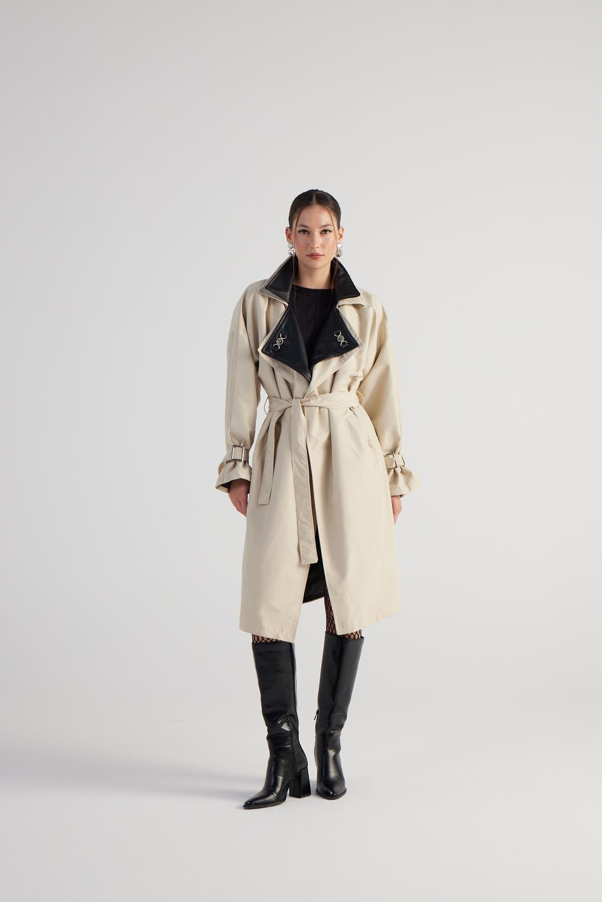 Cloak Beige Maxi Trench Coat-0