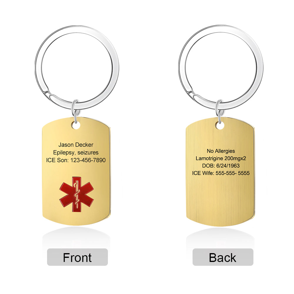 Engraving Stainless Steel Medical Keychain-7