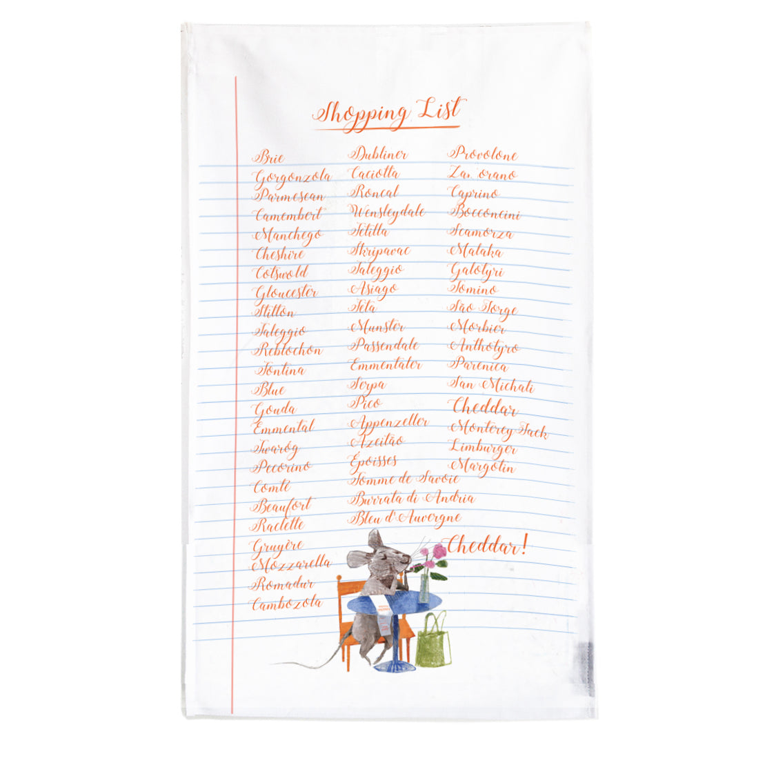 Cheese Shopping List Tea Towel-0