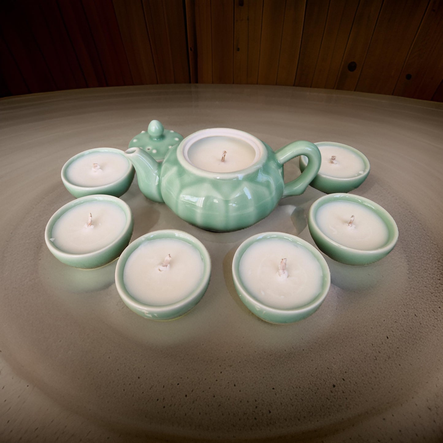 Mini tea set candles | Cucumber & Melon fragrance-3