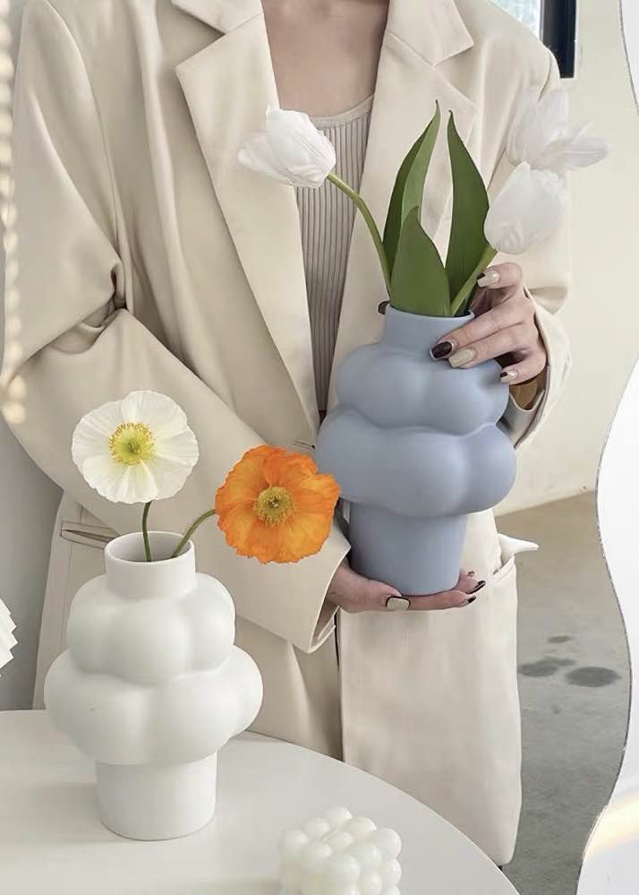 Cloud Vase - Modern Whimsical Eclectic Quirky Ceramic Flower Vase-0